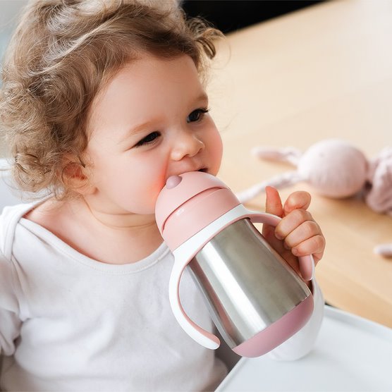 Beaba Stainless Steel Straw Cup Old Pink
