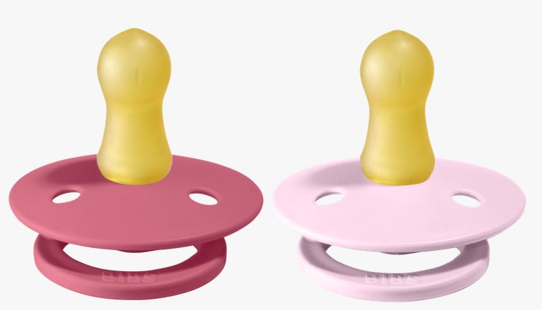 Bibs Pacifier Size 1 - Baby 0 -6M (2pcs) Coral/Baby Pink