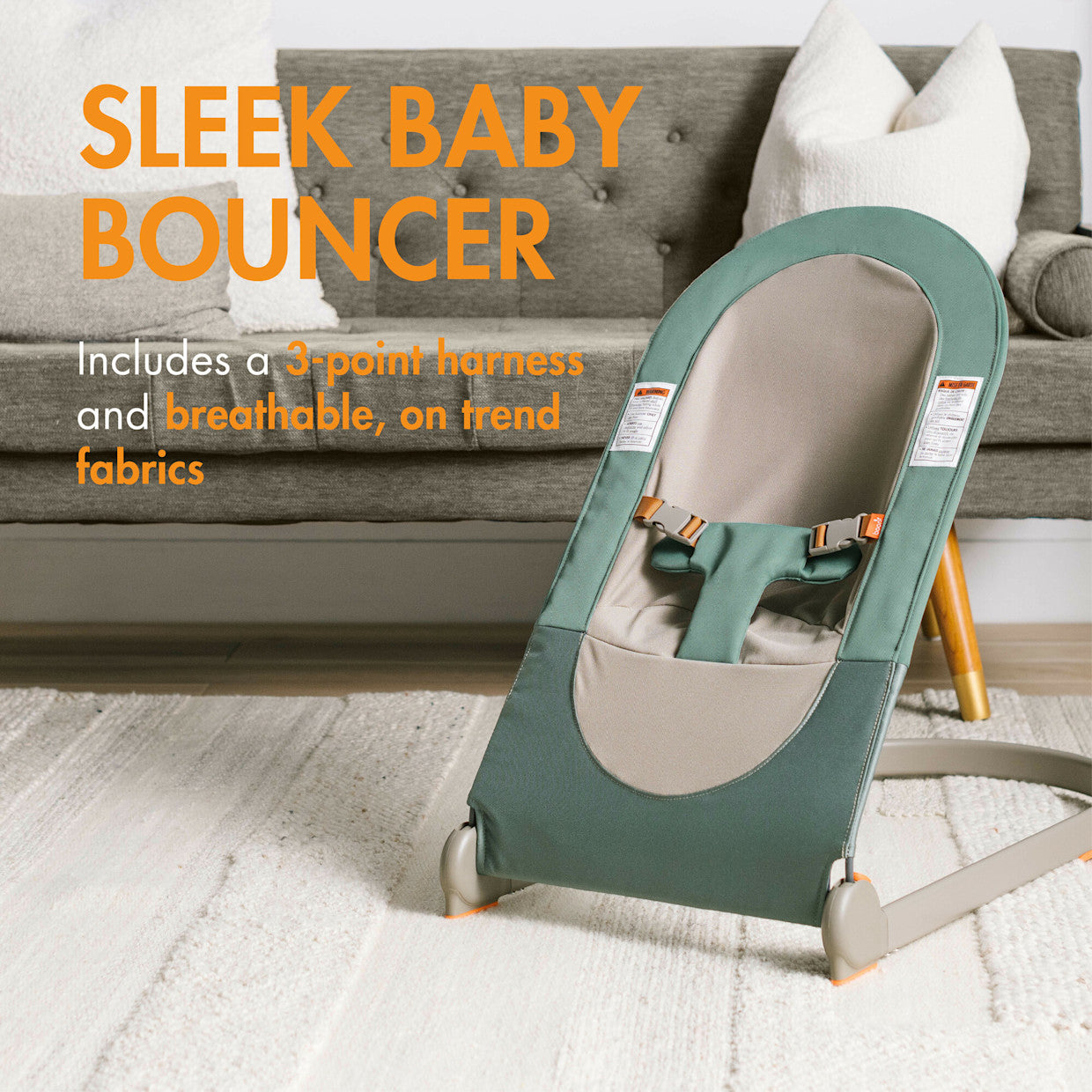 Boon SLANT Adjustable Infant Bouncer (Dark Green)