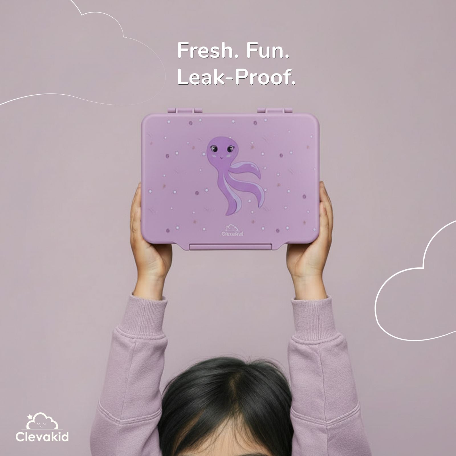 Clevakid Maxi Lunch Box Purple Ice 1520ML\50 OZ - Clevaoctoo Friend
