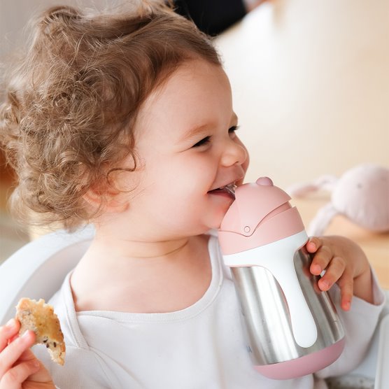 Beaba Stainless Steel Straw Cup Old Pink