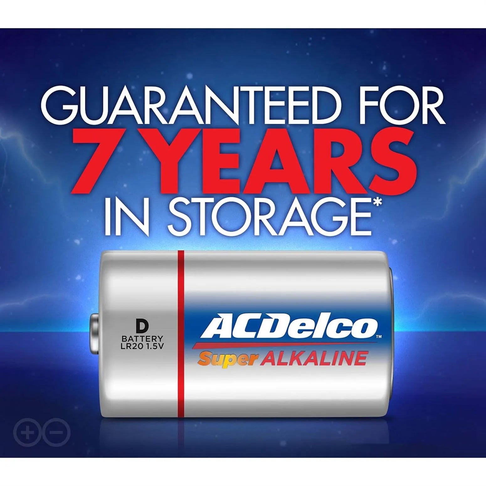 ACDelco Alkaline Battery 2D 1.5V, Pack of 2 Pieces