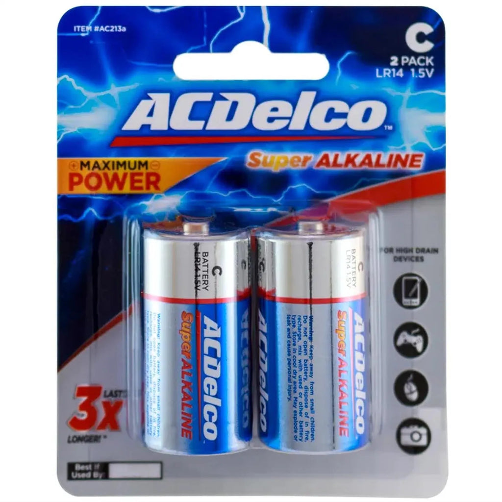 ACDelco Alkaline Battery C 1.5V, Pack of 2 Pieces