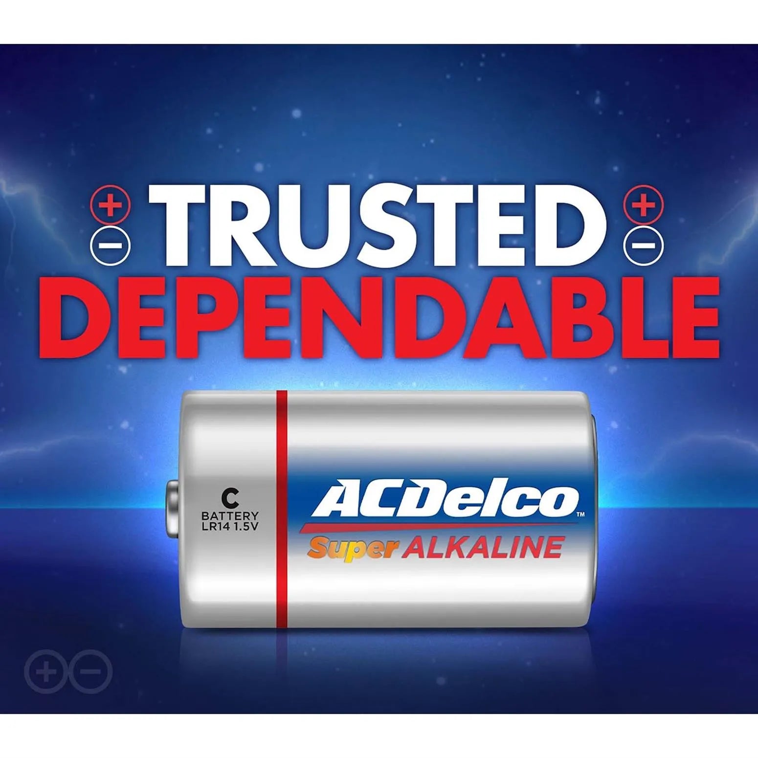 ACDelco Alkaline Battery C 1.5V, Pack of 2 Pieces