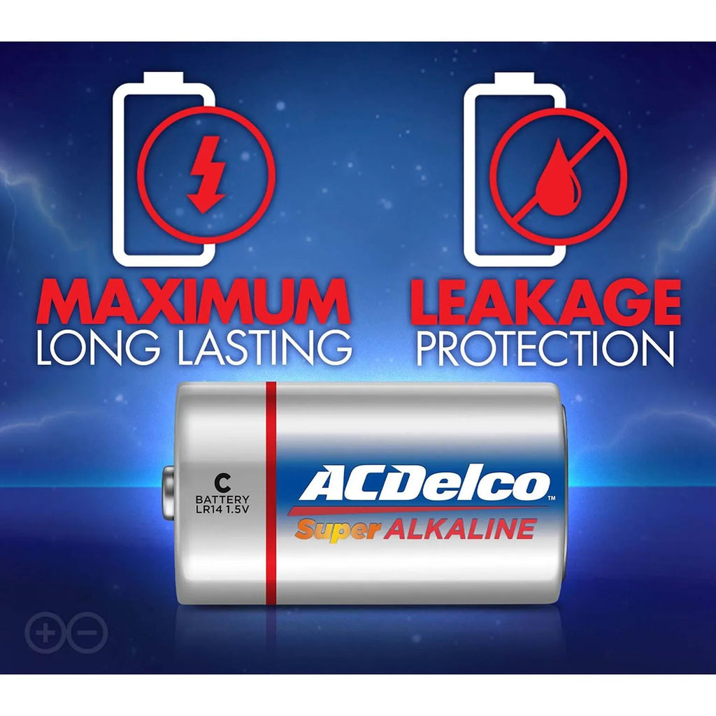 ACDelco Alkaline Battery C 1.5V, Pack of 2 Pieces