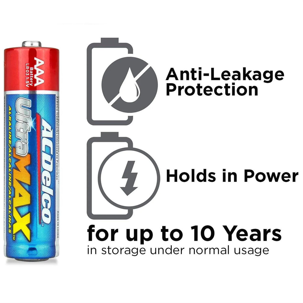 ACDelco - ULTRA-MAX AAA Alkaline Batteries - 10 Pieces
