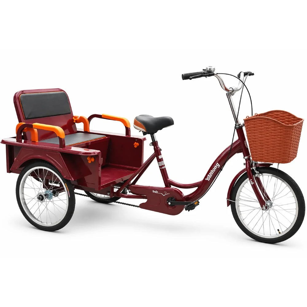 Adult Tricycle Passenger Seat Front Basket 80CM Wide 3 Wheel Bike