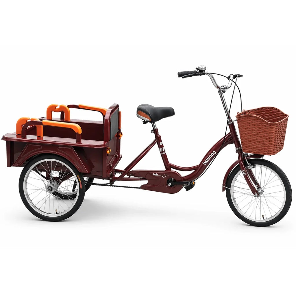 Adult Tricycle Passenger Seat Front Basket 80CM Wide 3 Wheel Bike