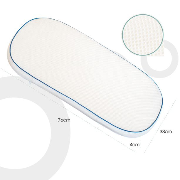 MOON CRIB & PRAM MATTRESS Classic Foam Moses Basket Mattress, White