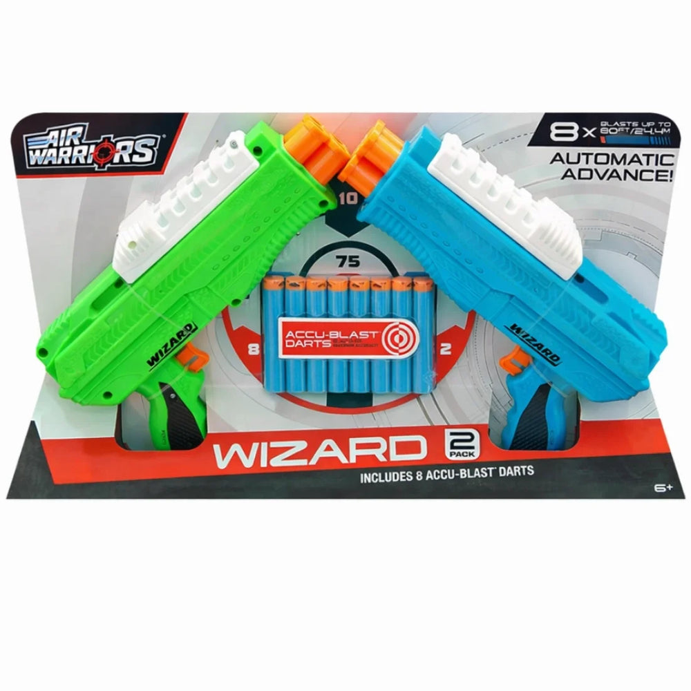 Air Warriors Wizard Dart Blaster 2 Pack Set Kids Toy