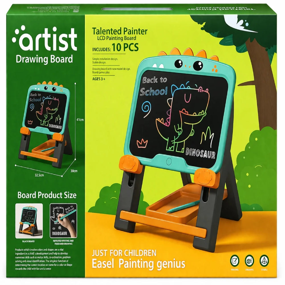 Artist Dino Drawing Board Foldable 10 Pieces Preschool Art Toy