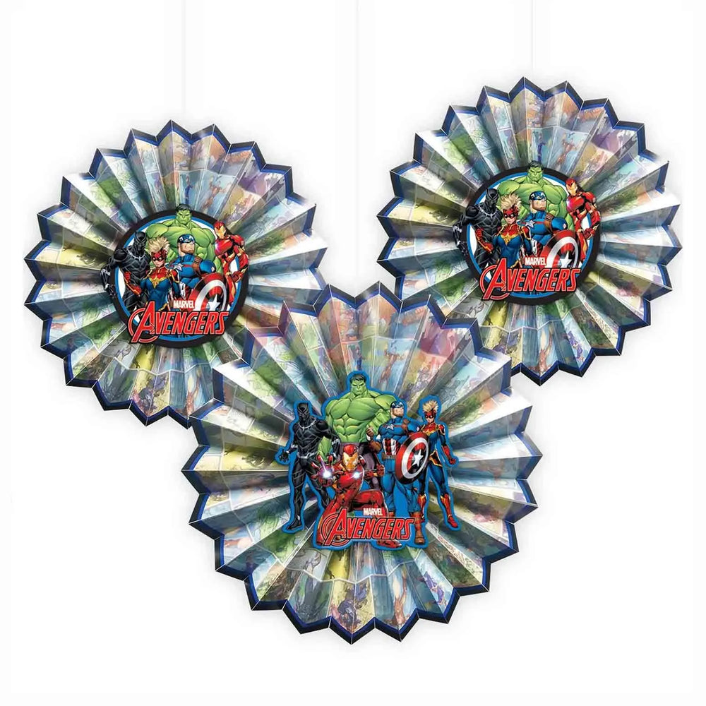 AVENGERS POWER UNITE FAN DECORS.3PC