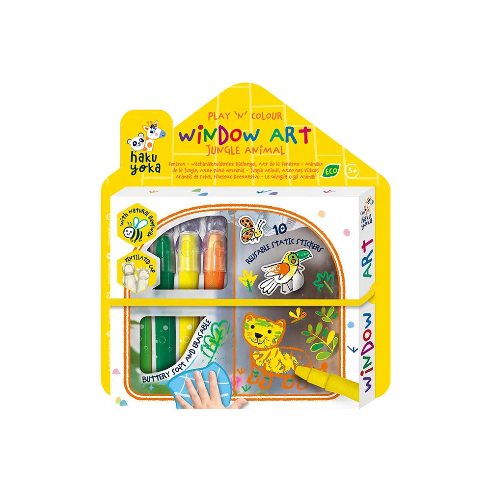 Avenir Window Art Coloring Kit – Washable Stickers Set