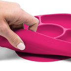 BBLUV Yümi Anti-Spill Silicone Plate & Spoon Set - Pink