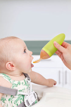 Boon Squirt Silicone Baby Food Dispensing Spoon Green