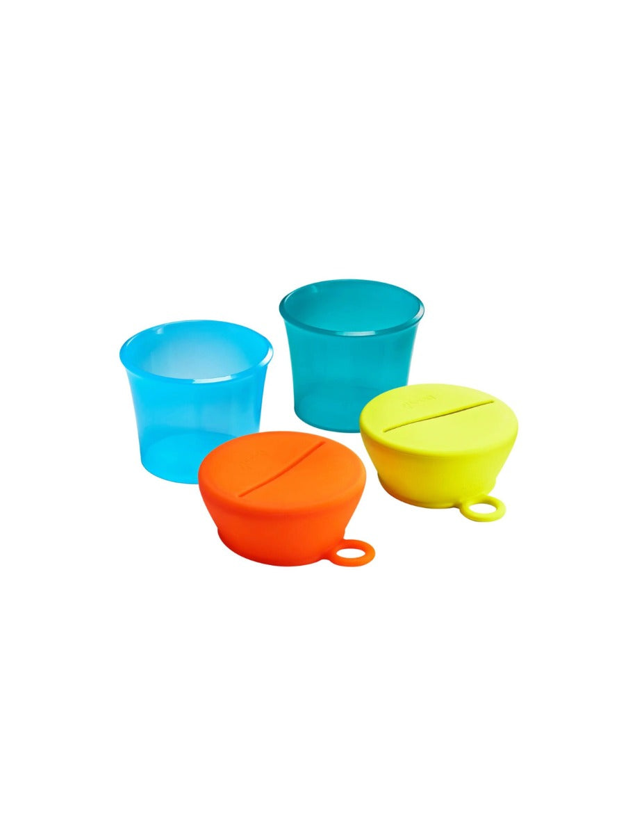 Boon - SNUG Snack Containers With Stretchy Silicone Lids -Girl Blue