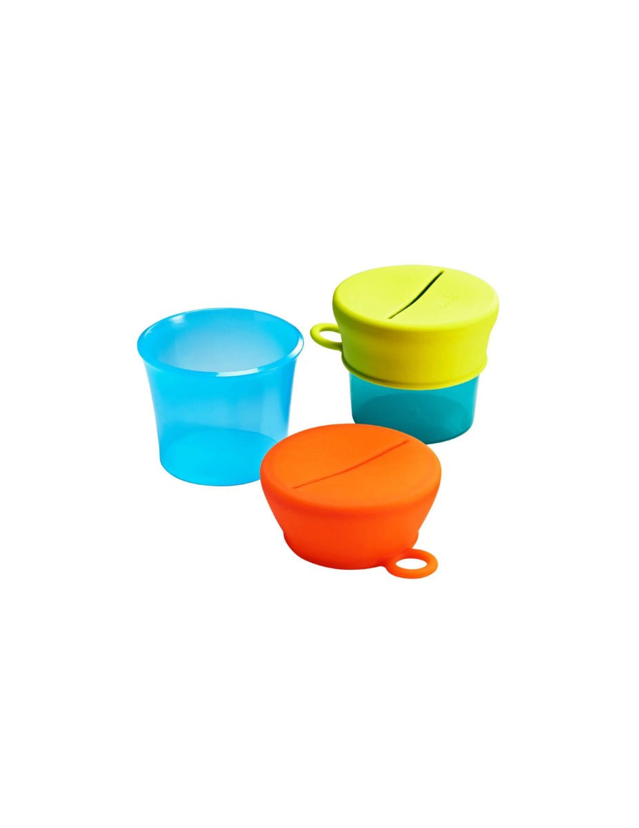 Boon - SNUG Snack Containers With Stretchy Silicone Lids -Girl Blue