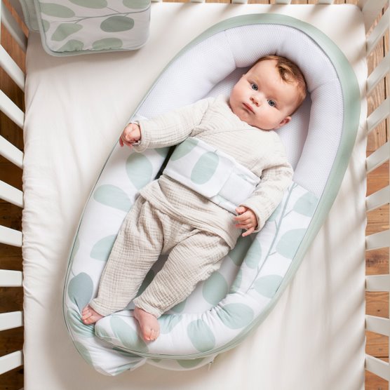 DOOMOO - BABY NEST - COCOON LEAVES AQUA GREEN