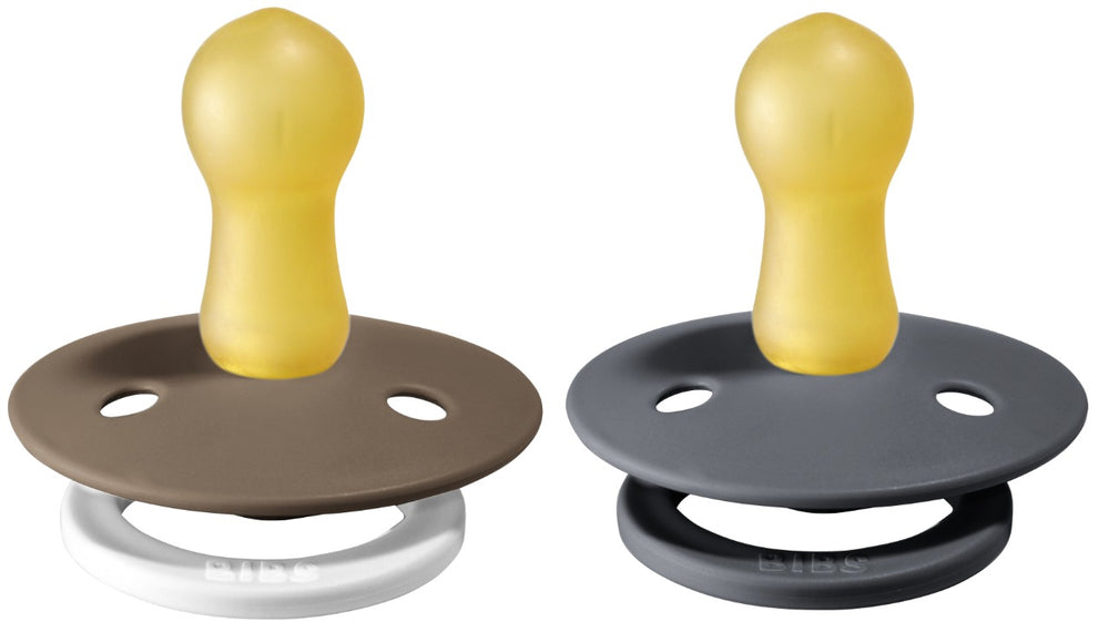 Bibs Pacifier Size 1 - Baby 0 -6M (2pcs) Dark Oak Night/Iron