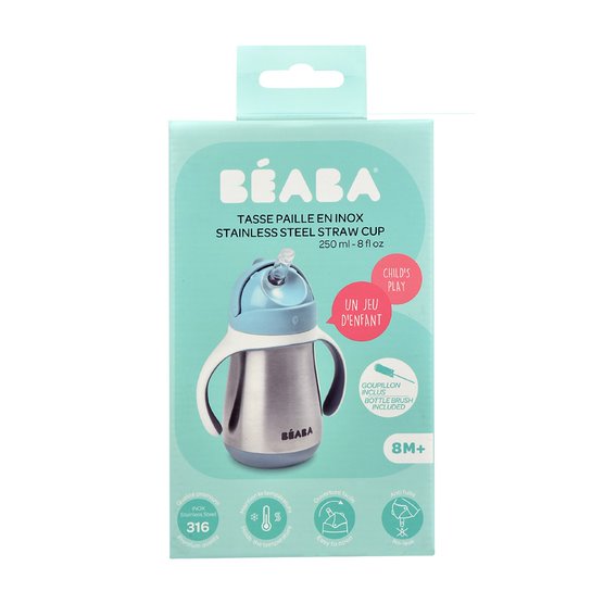 Beaba Stainless Steel Straw Cup Windy Blue