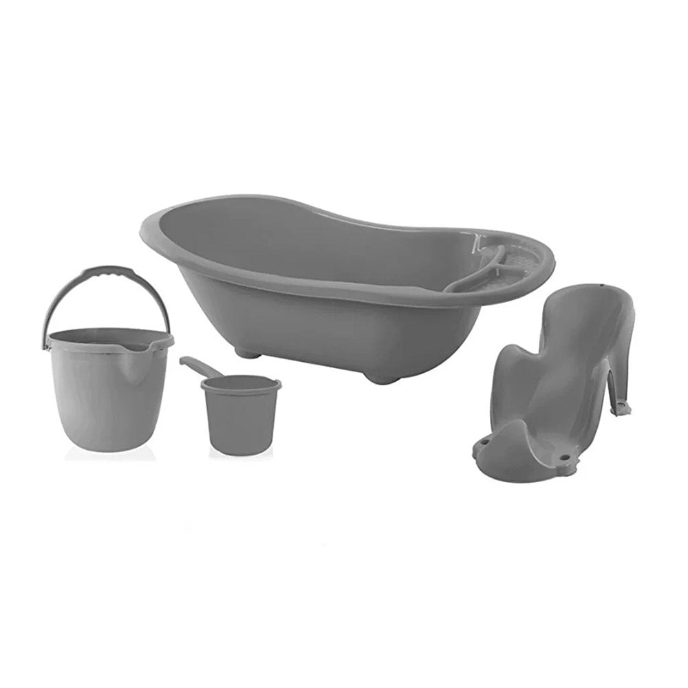 Babyjem 4 pcs baby bath tub set with washing aparatus Grey