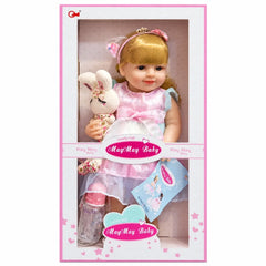 55cm Baby Doll in Pink & Blue Dress with Talking & Accessories