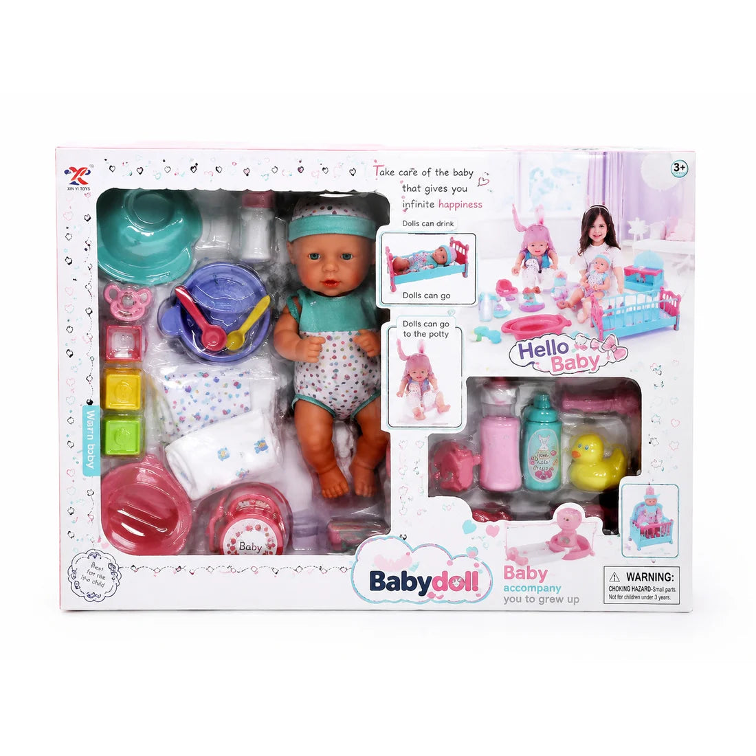 Baby Doll with Feeding & Care Accessories
