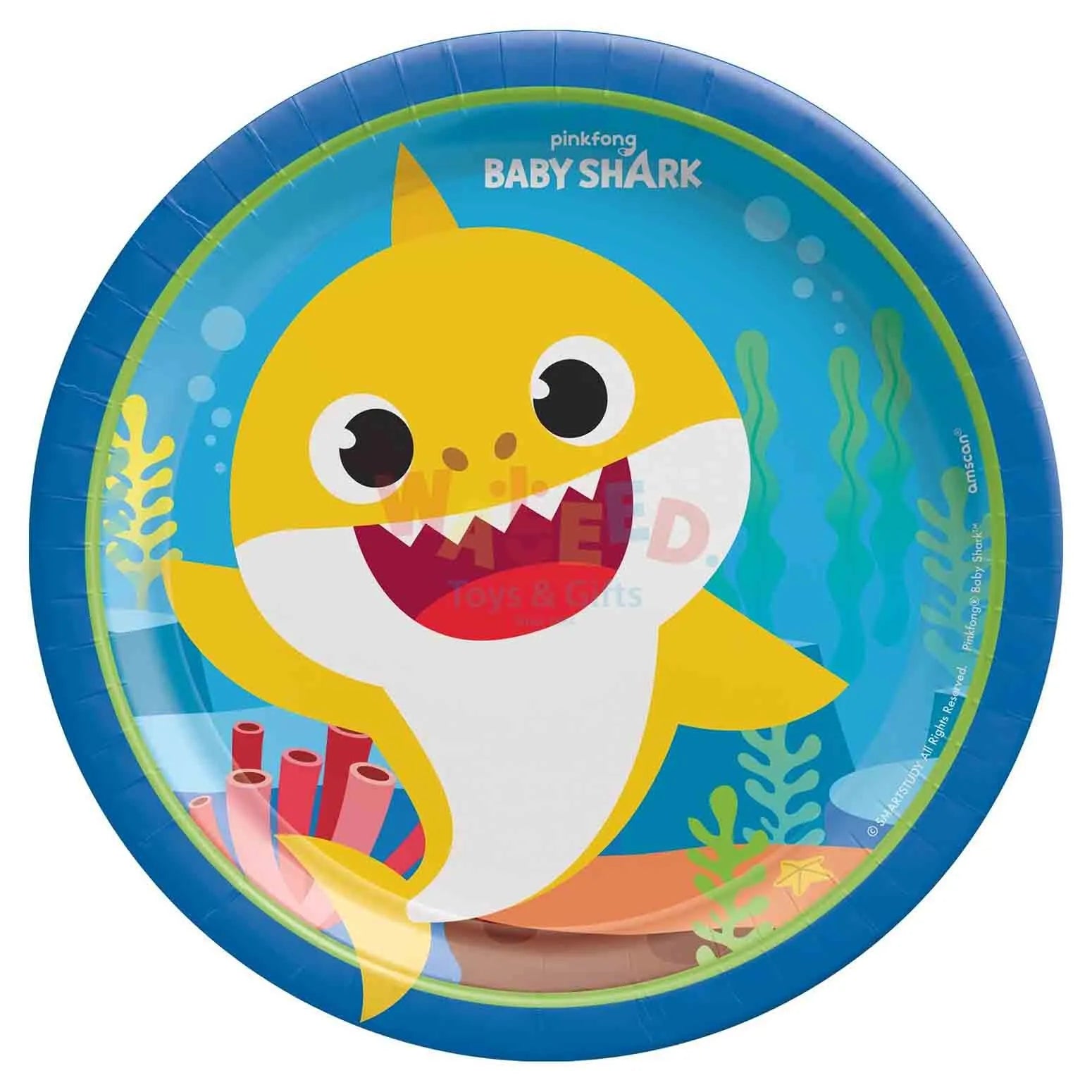 BABY SHARK ROUND PAPER PLATE 7IN-8P