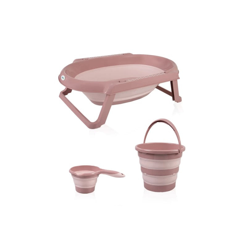 BABYJEM FOLDING BATH SET 3 PCS SALMON COLOR NEW