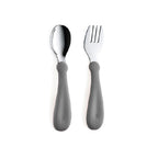 BABYJEM STEEL SPOON AND FORK GREY