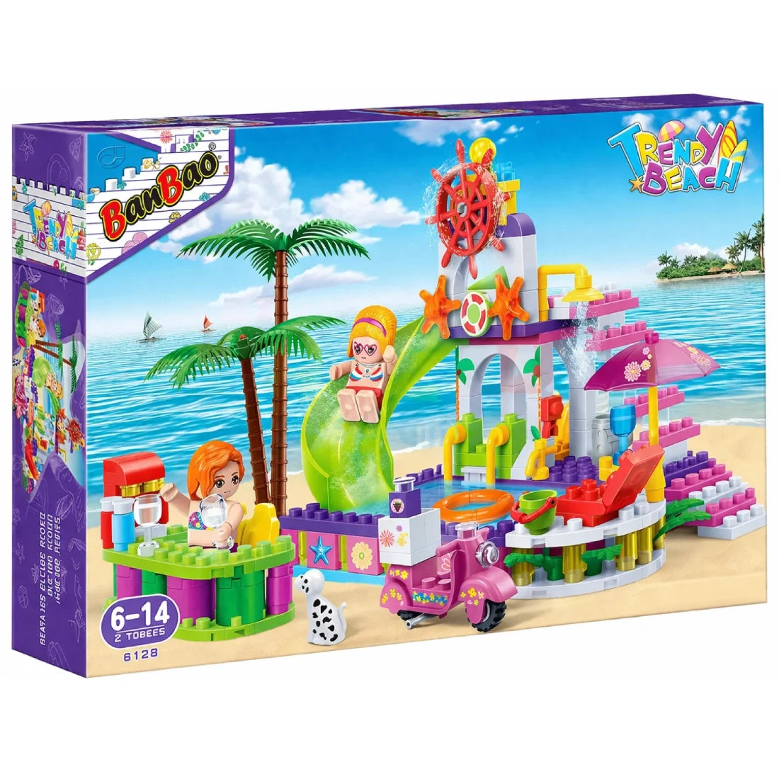 BanBao Beach Water Park Building Blocks 180 Pieces Kids Toy