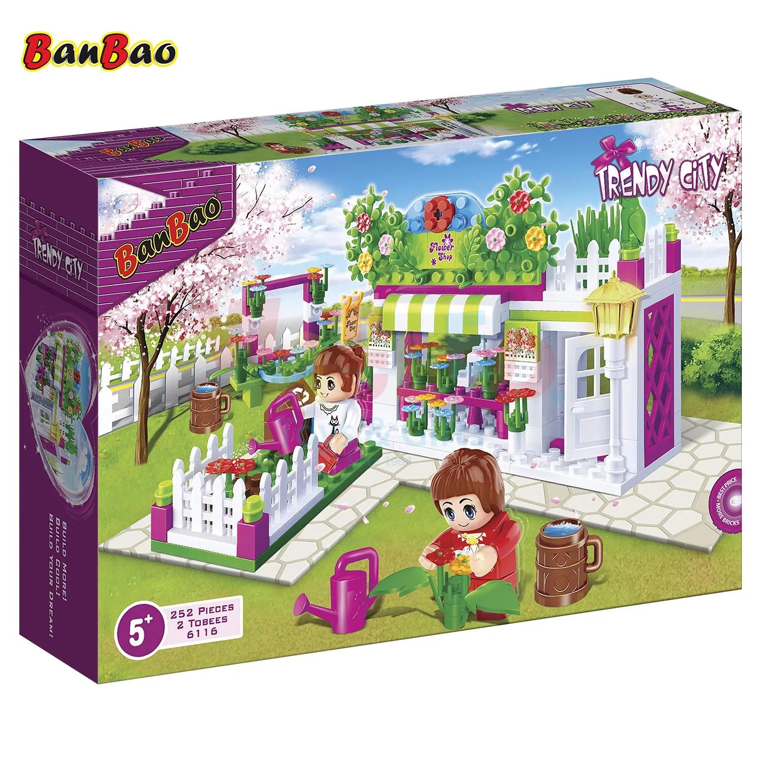BanBao Flower Shop Building Blocks 252 Pieces Kids Toy