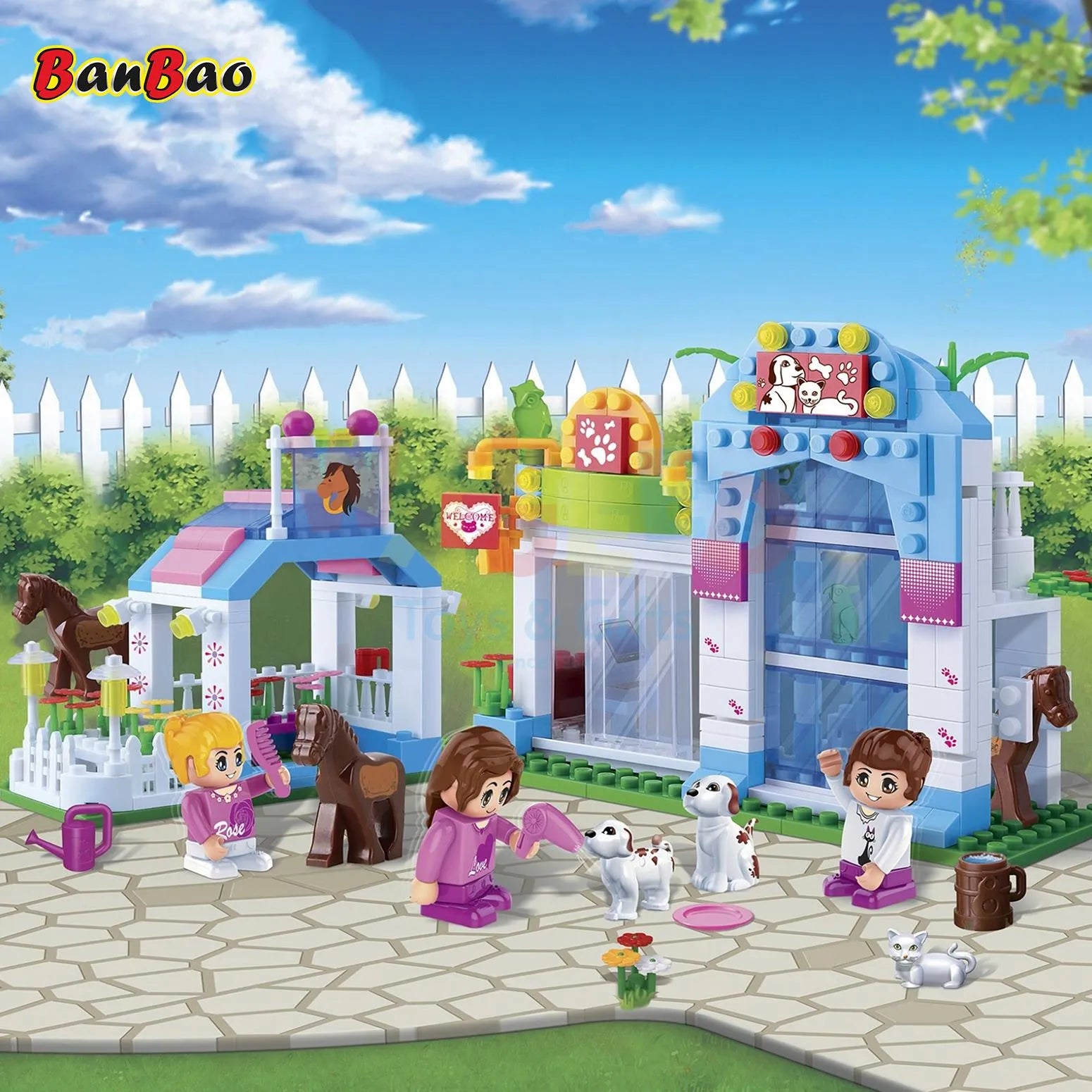 BanBao Pet Care Center Building Blocks 320 Pieces Kids Toy