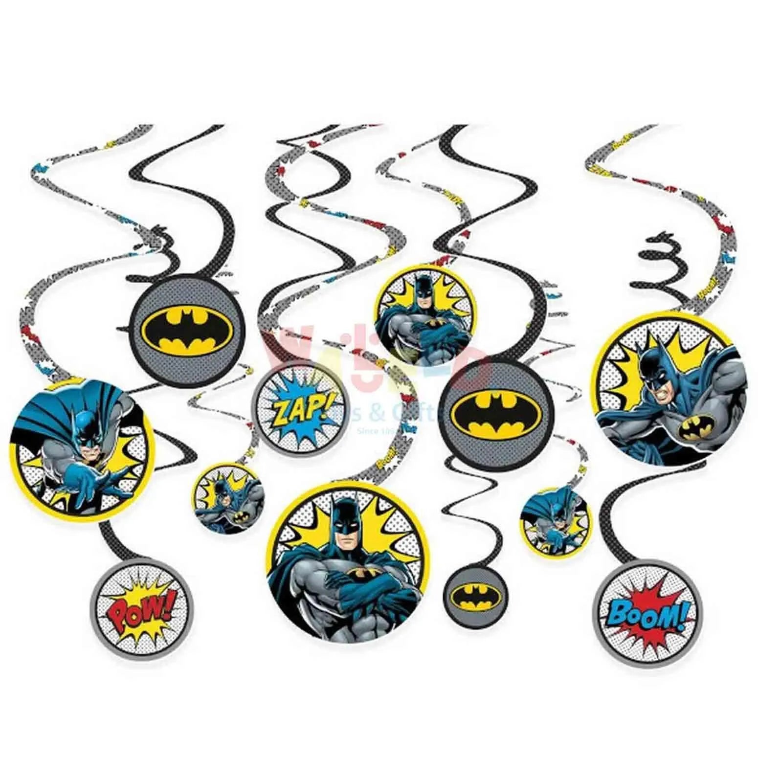 BATMAN SPIRAL DECORATIONS-12PCS