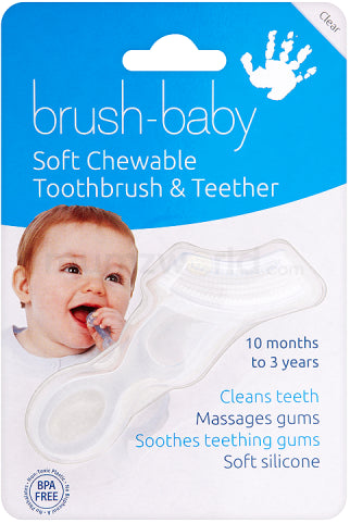 Brush-baby Soft Teether Brush for babies and toddlers White