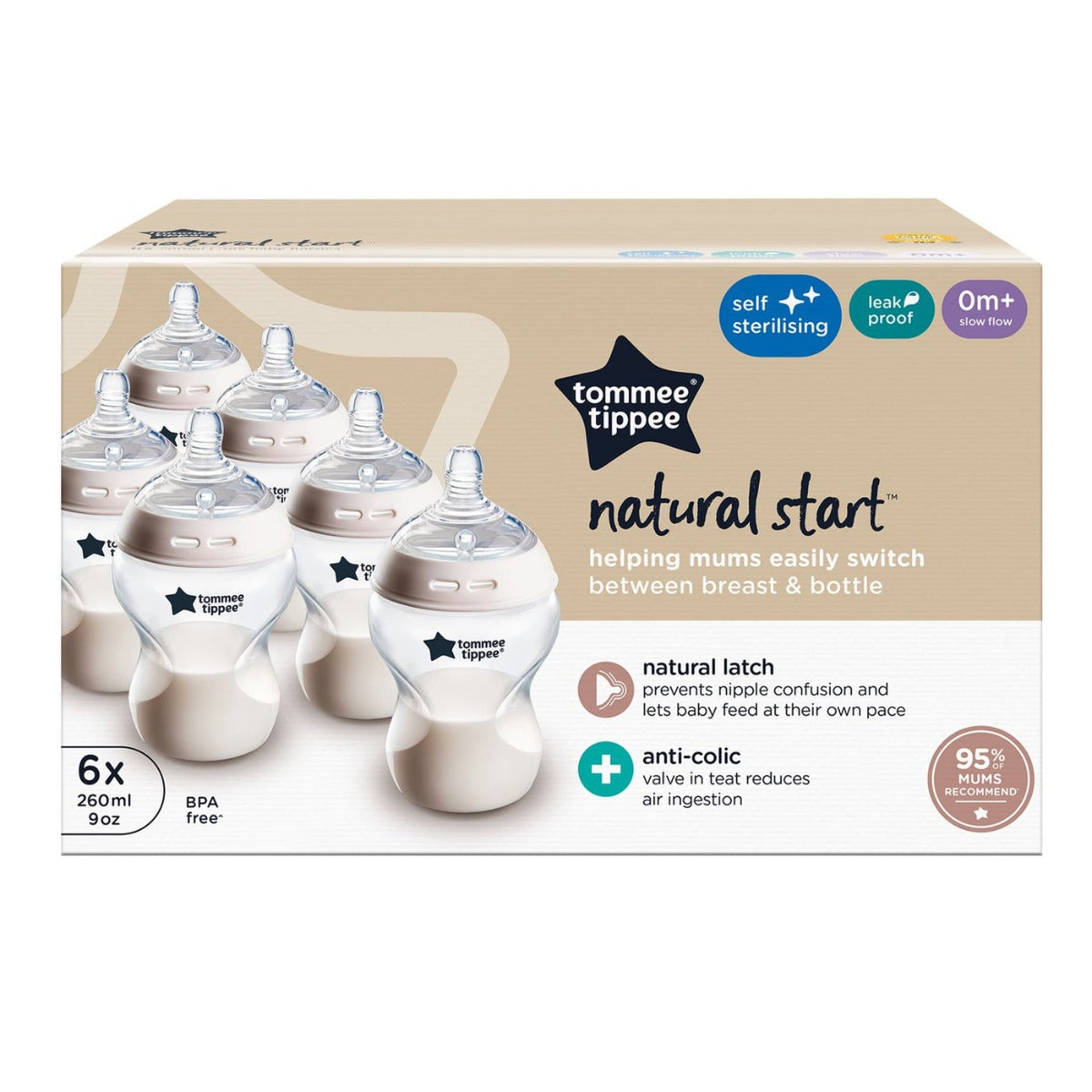 Tommee Tippee NS 6X 260ML BOTTLES AL AR