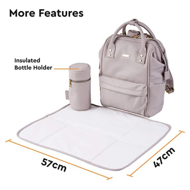 bababing mani backpack faux leather BabaBing! Mani Vegan Leather Backpack Changing Bag