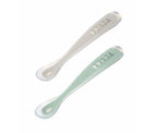 Beaba Silicone Spoon 1st Age SetOf 2+Box Sage Green