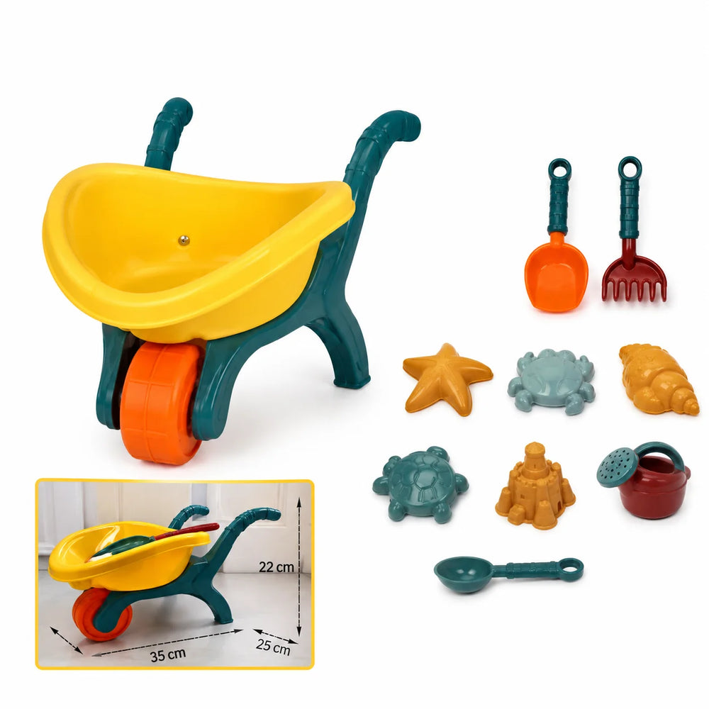 Beach Wheelbarrow & Sand Tools Set