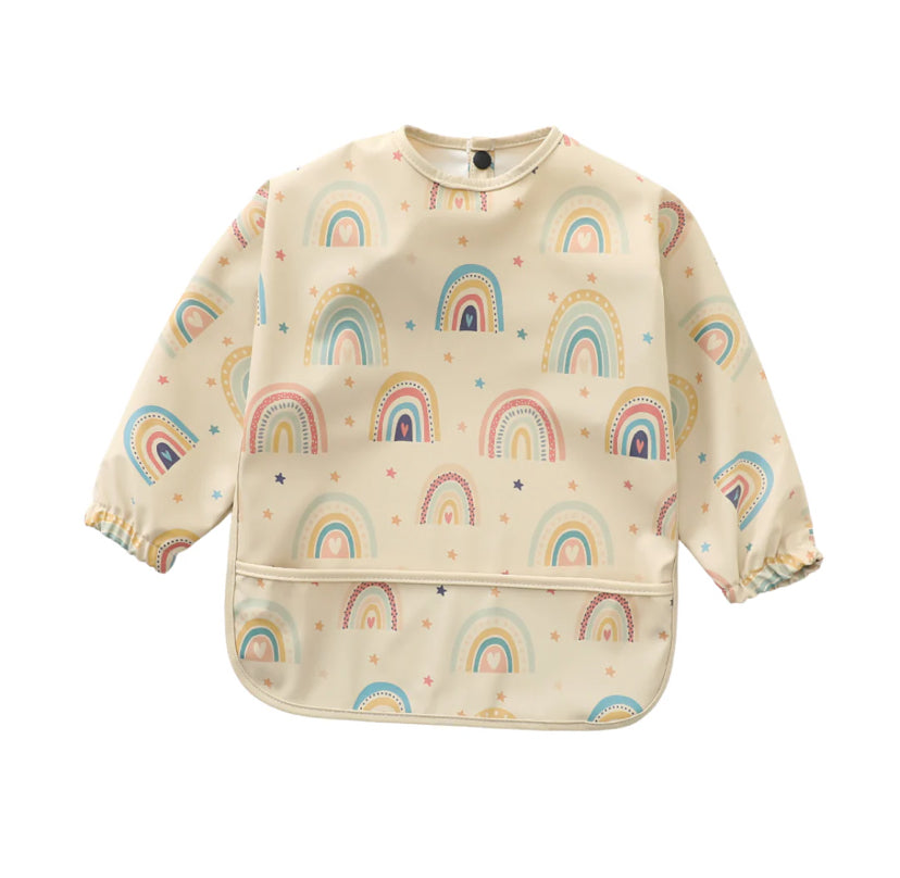 Beige Rainbow Smock Bib (1-3 years)