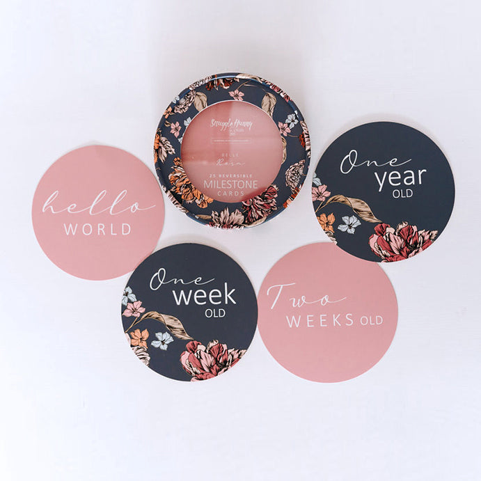 Belle and Rose Gold Reversible Milestone Cards
