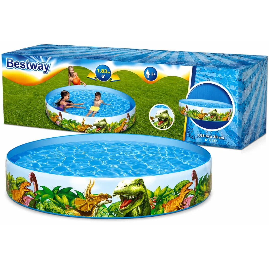 Bestway 2.44M Dinosaur Fill N Fun Kids Pool