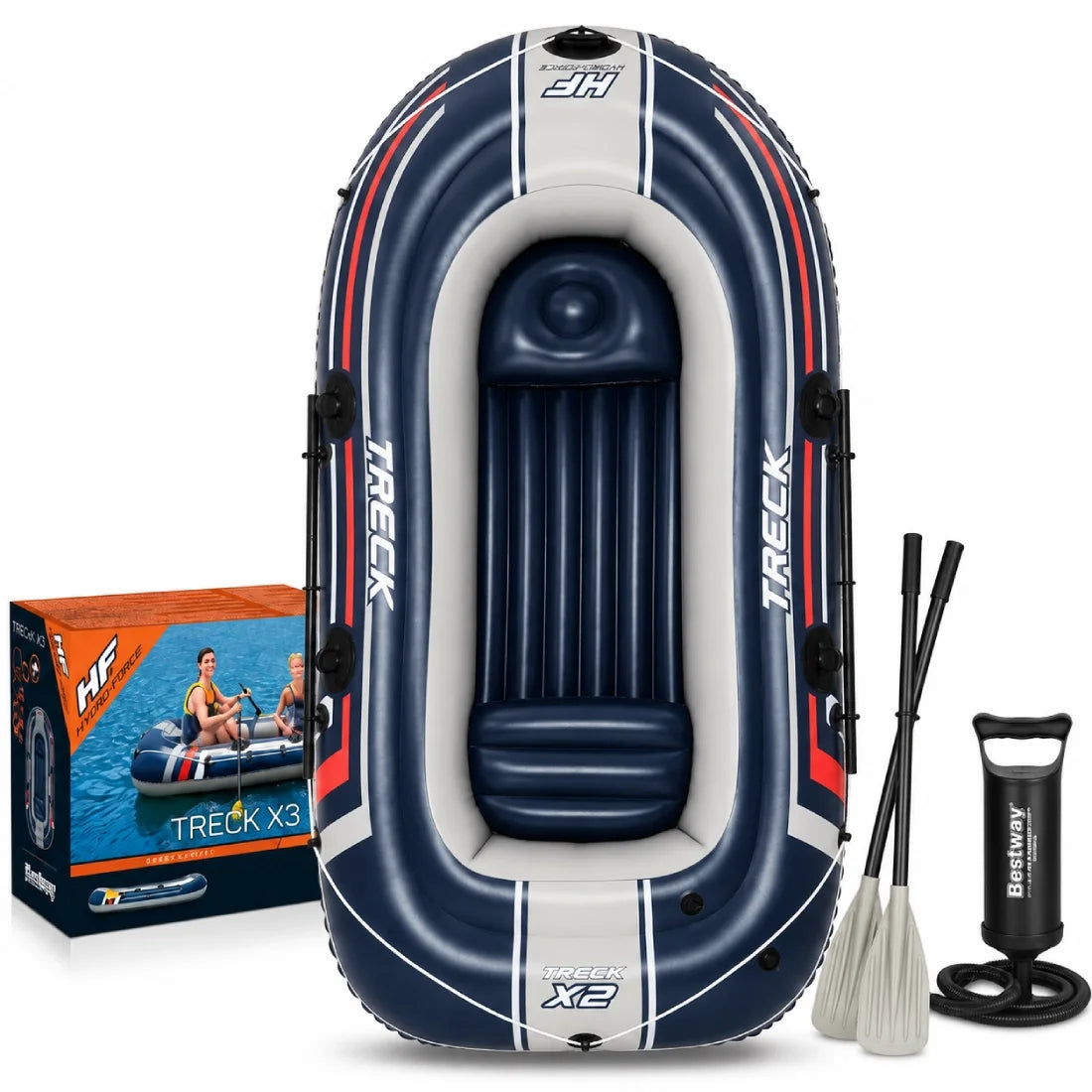 Bestway 3.07M x 1.26M Treck X3 Inflatable Boat Set