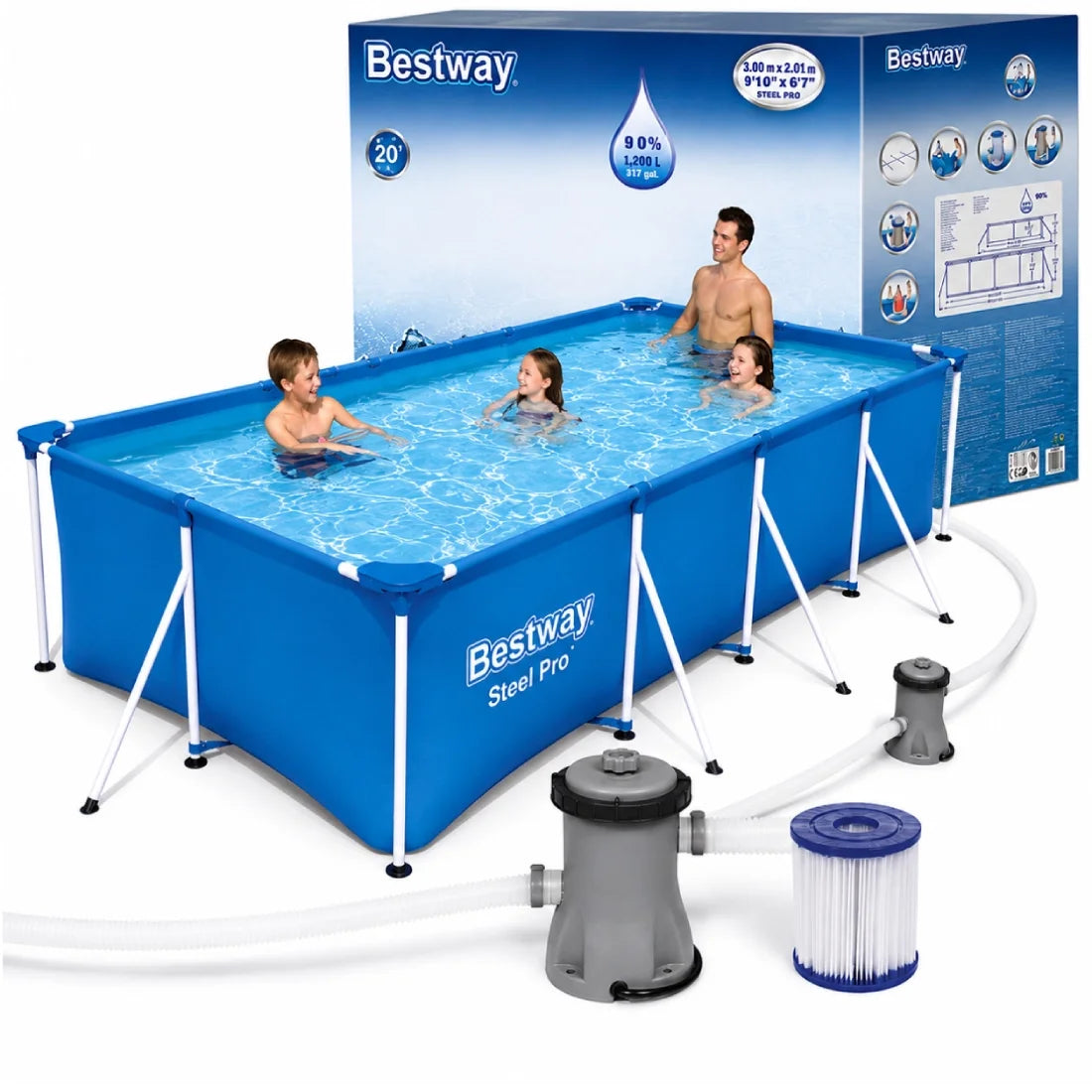 Bestway 4.00M x 2.11M x 81CM Family Pool