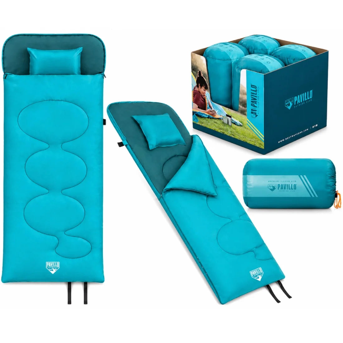 Bestway Evade 5 Sleeping Bag 20590cm With Inflatable Pillow Camping