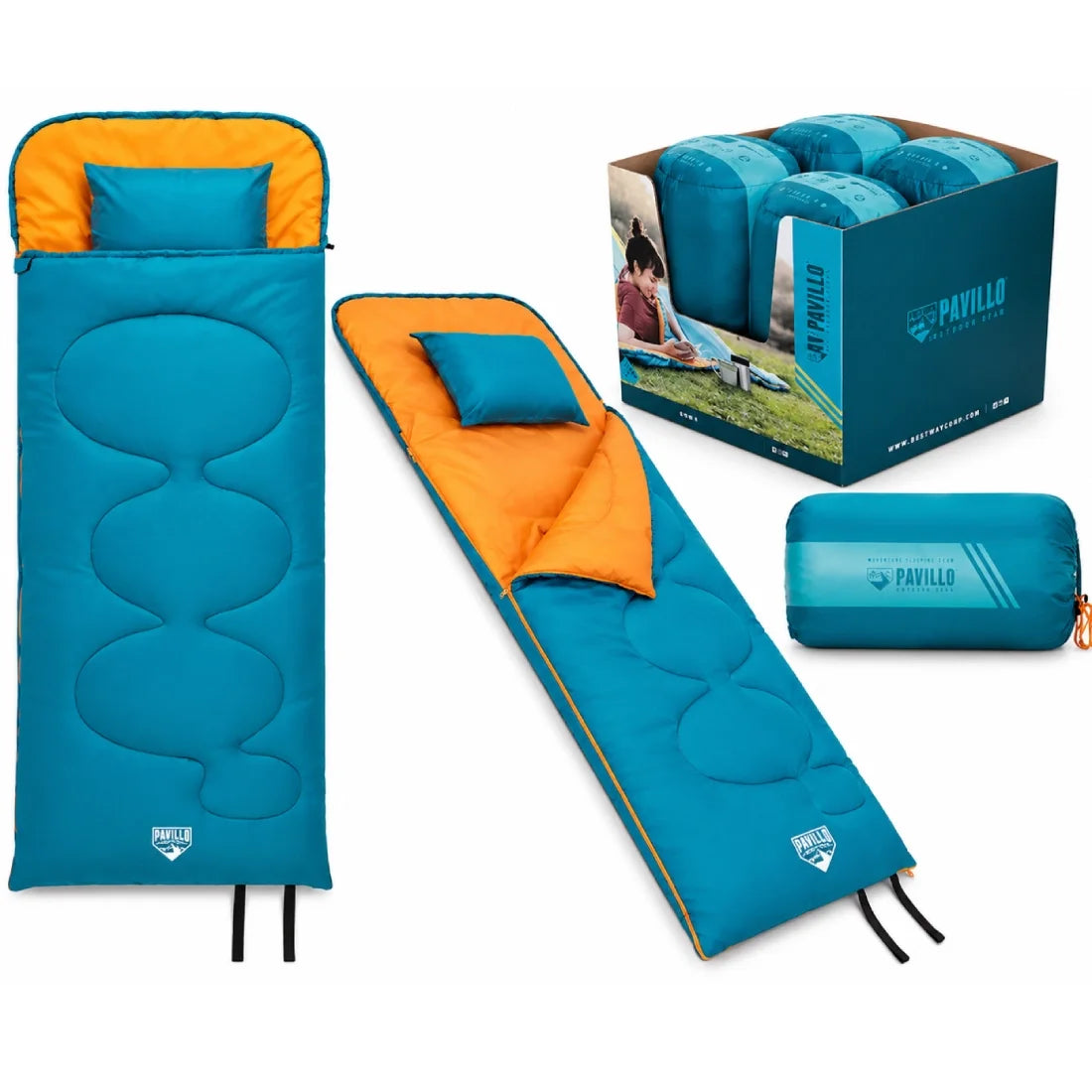 Bestway Evade 5 Sleeping Bag 20590cm With Inflatable Pillow Camping