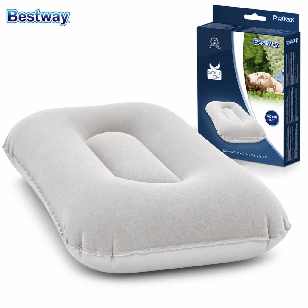 Bestway Flocked Air Camp Pillow 422610cm Inflatable Travel Pillow