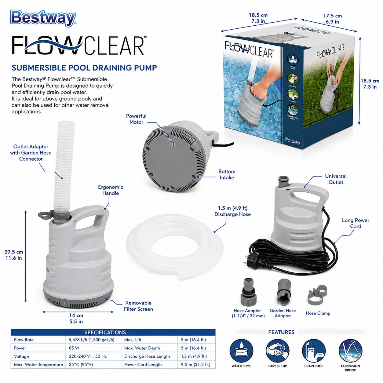 Bestway Flowclear Electric Pool Drain Pump