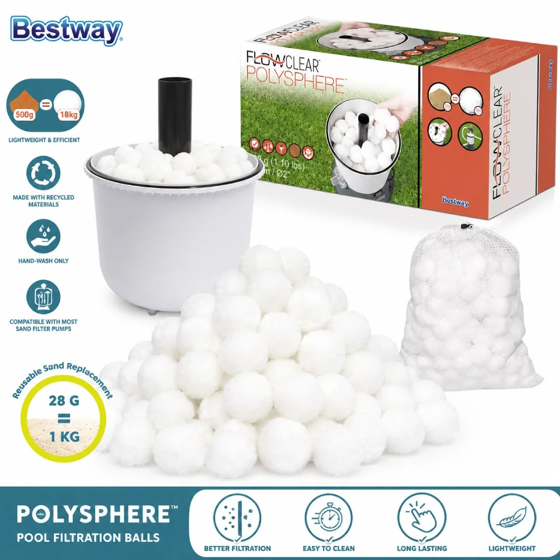 Bestway Flowclear Polysphere Pool Filter Balls 500G
