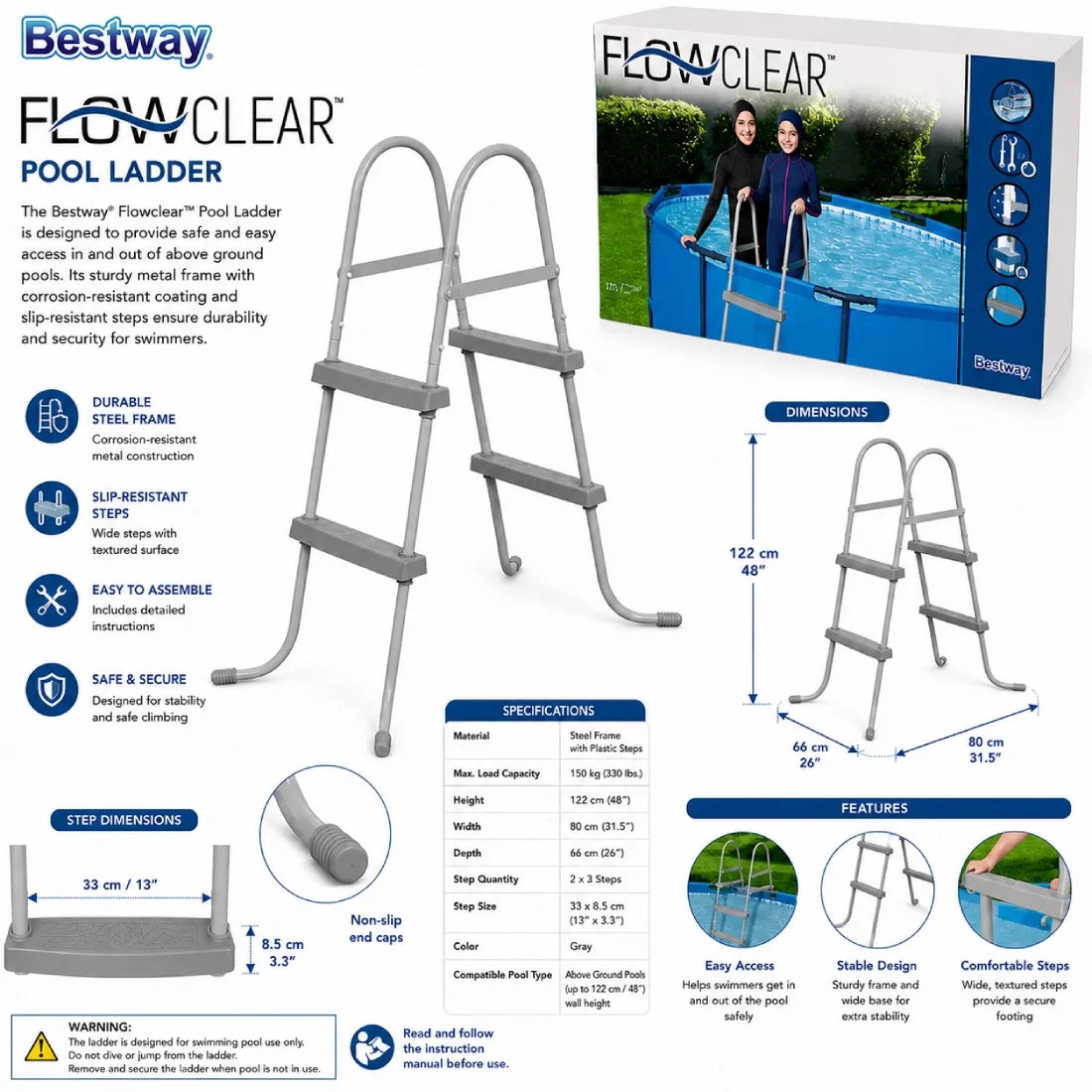 Bestway Flowclear Pool Ladder 84CM